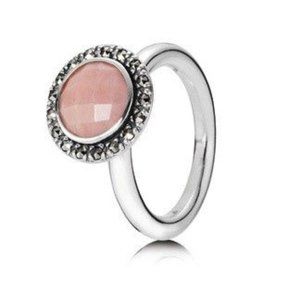 PANDORA Sugar & Spice Pink Opal & Pyrite Sterling Silver Ring